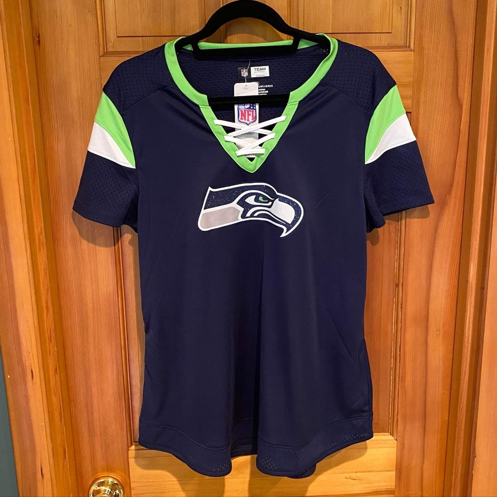 NFL team apparel women's sparkly seahawks jersey size L